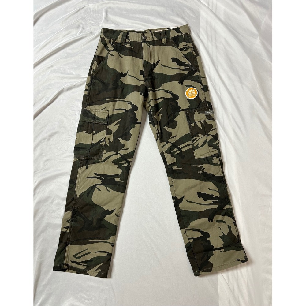 NWT Wrangler Five Star Mens 29x30 Camo Fleece Lined Relaxed Fit Cargo Pants Hunt